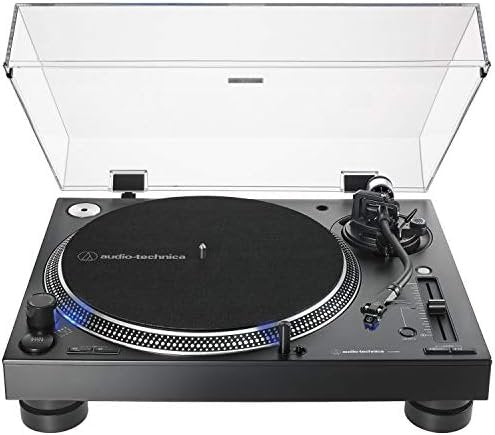 Audio-Technica AT-LP140XP-BK Direct-Drive Professional DJ Turntable, Black, Hi-Fi, Fully Manual, 3 Speed, High Torque Motor